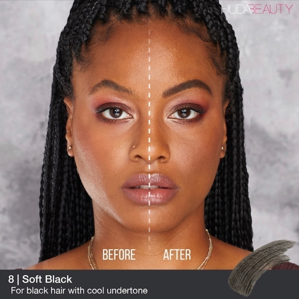 Huda Beauty SOFT BLACK 8 BombBrows Full n Fluffy Fiber Brow Gel | NEW | BOMBBROW - Picture 5 of 14